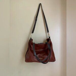 Lucky Brand Large Tote/crossbody, leather bohemian bag hippie distressed purse